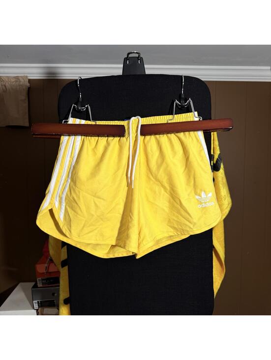 adidas Other - Adidas Yellow Vintage Athletic Swim Shorts with Stripes